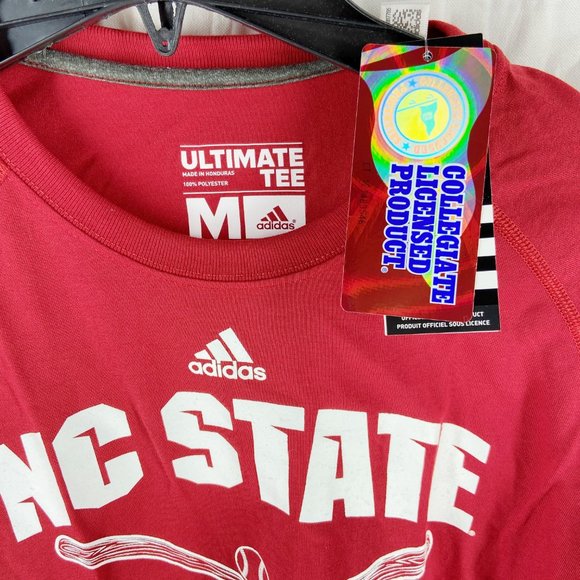 Adidas Climalite Vintage Red North Carolina Wolfpack Baseball T-Shirt Size M - Picture 2 of 11
